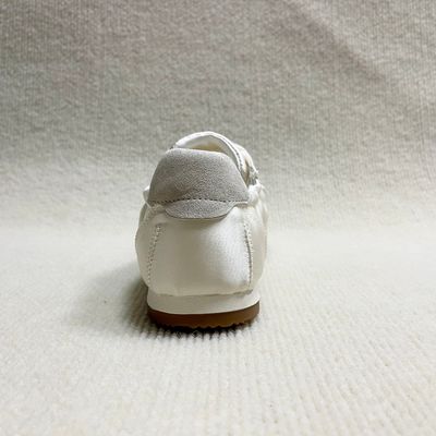 Women casual silk shoes with cotton make white color and low-cut
