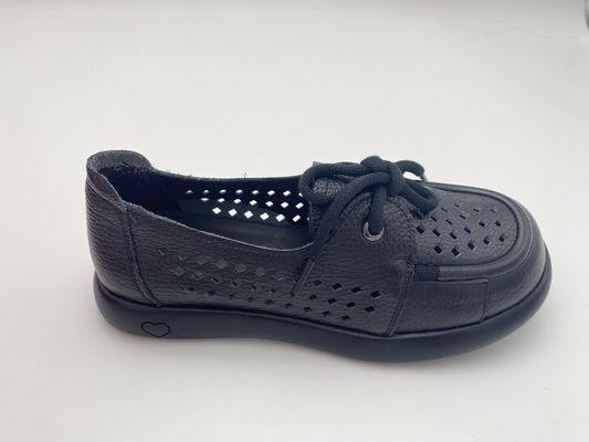 Czarne, oddychające, puste, koronkowe, wygodne buty damskie z miękkimi podeszwami